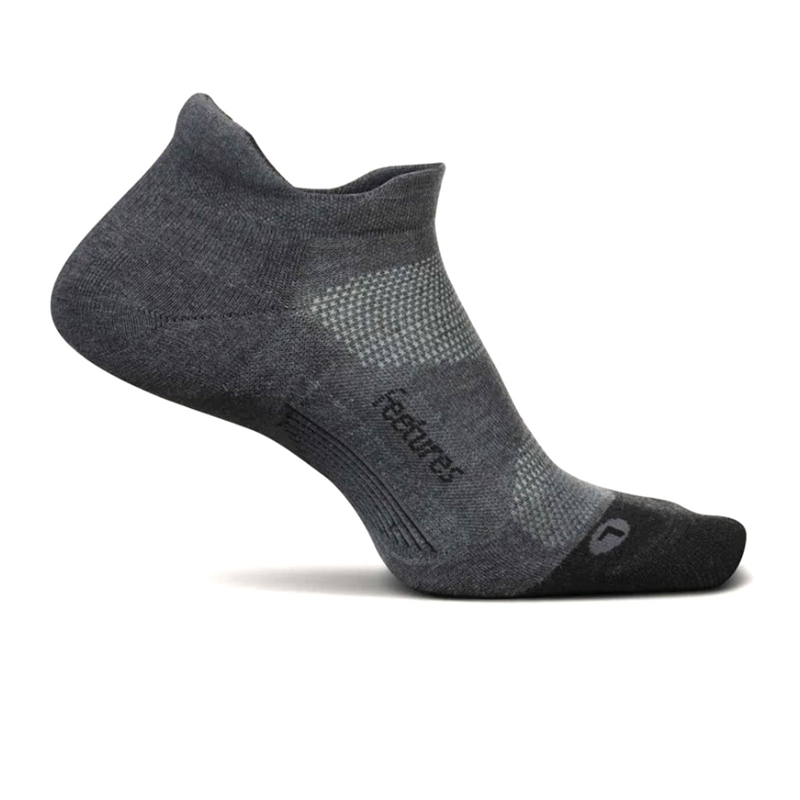 Feetures EC50160 Elite Max Cushion No Show Tab Socks - Unisex Athletic Running Socks for Men & Women (Gray) - Perfect for Running, Gym Workouts & Everyday Comfort