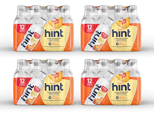Hint Water Peach Flavored Water, 48 Pack (16.9 fl oz each) - Refreshing Hydration for Workouts, Office & On-The-Go Lifestyle