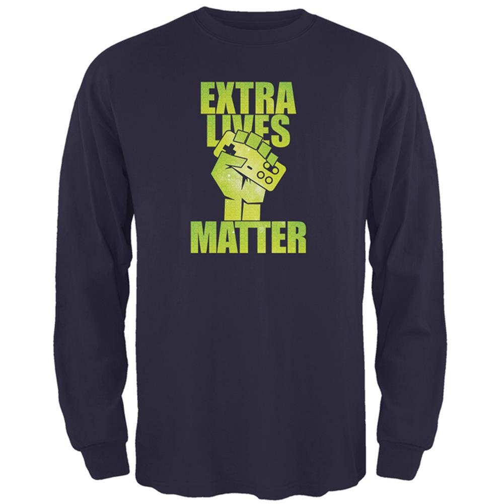 Video Games Extra Lives Matter Men's Long Sleeve T-Shirt | Retro Gaming Apparel for Casual Wear & Cosplay
