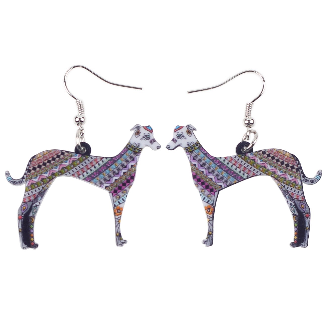 WEVENI Acrylic Cute Greyhound Dog Earrings - Dangle Drop Fashion Jewelry for Women & Girls - Perfect Birthday Gift for Dog Lovers - Great for Casual Wear, Parties & Pet-Themed Events