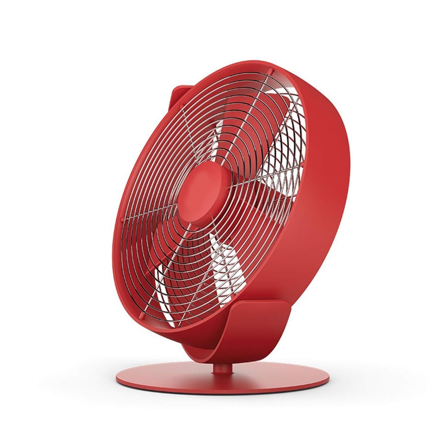 Portable USB Desk Fan - Mini 3-Blade Electric Fan with Stepless Speed Control for Home, Office, Bedroom - Perfect for Cooling Your Workspace, Nightstand or Dorm Room (Red)