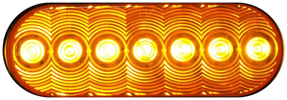 LumenX® V821KA 7 Amber Oval LED Turn Signal Light Kit - Front & Rear Grommet Mount (6 Pcs) - Perfect for Motorcycles, ATVs & Off-Road Vehicles