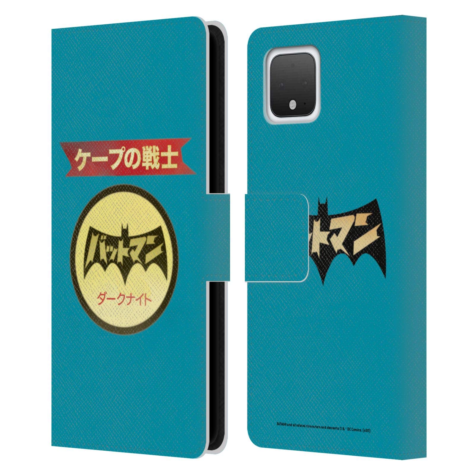 Head Case Designs Batman DC Comics Japanese Logo Vintage Leather Wallet Case for Google Pixel 4 - Perfect for Travel & Daily Use