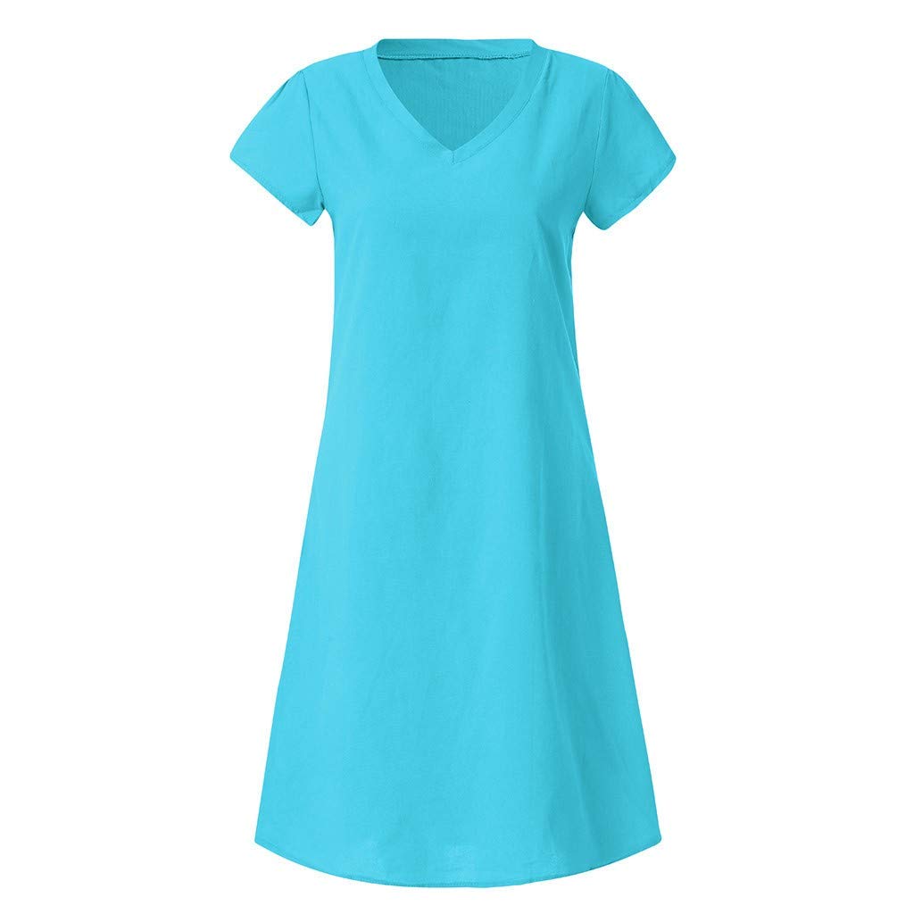 HUANKD Women's Summer Casual Dress - High Neck Knee Length Cocktail Dress for Sorority, Day Party & Formal Occasions | Perfect for Weddings, Graduations & Office Wear 2023