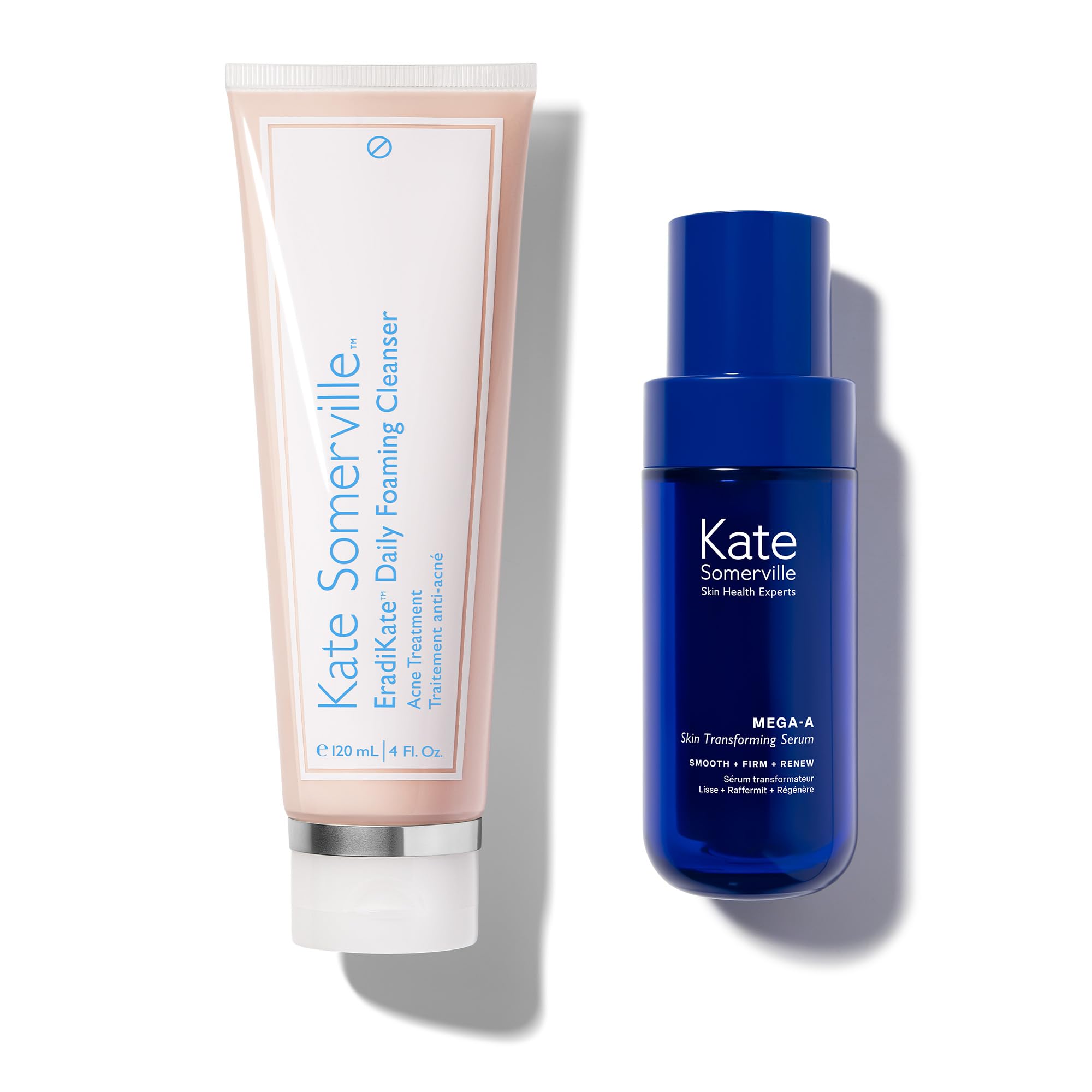 Kate Somerville Breakout Dream Team: EradiKate 3% Sulfur Daily Foaming Cleanser for Acne Treatment (4 oz) & Mega-A Skin Transforming Anti-Aging Serum with Retinal (1 oz) - Perfect for Daily Skincare Routine and Fighting Acne + Wrinkles