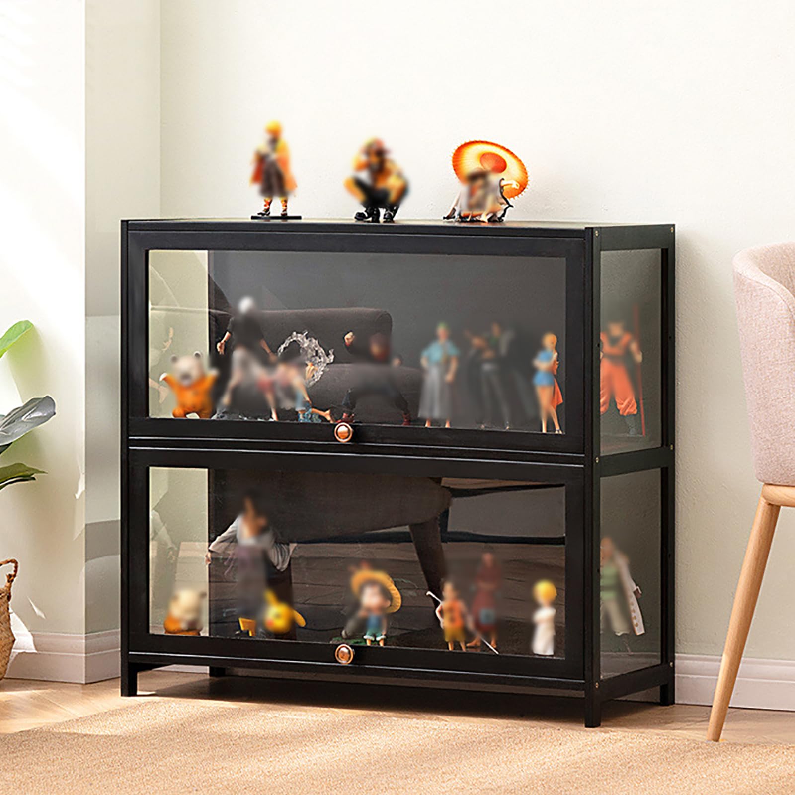 Acrylic Display Case for Collectibles - Glass Curio Cabinet with Magnetic Flip Door | Bamboo & Acrylic Material | Perfect for Action Figures, China Storage & Home Decor Showcase