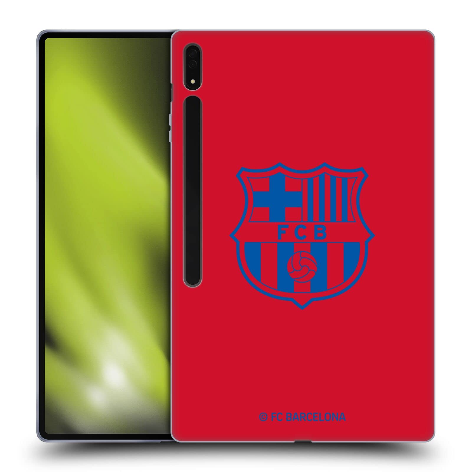 FC Barcelona Red Crest Samsung Galaxy Tab S8 Ultra Case - Officially Licensed Soft Gel Protective Cover by Head Case Designs for Work, School & Travel