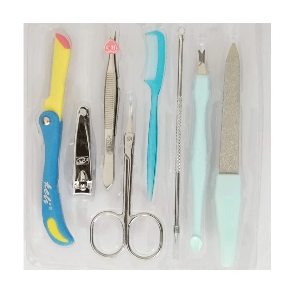 QURAX 8-in-1 Professional Manicure & Pedicure Kit - Stainless Steel Nail Clippers, Nail Scissors & Complete Grooming Set for Home & Salon Use - Perfect for Nail Care, Hand & Foot Grooming