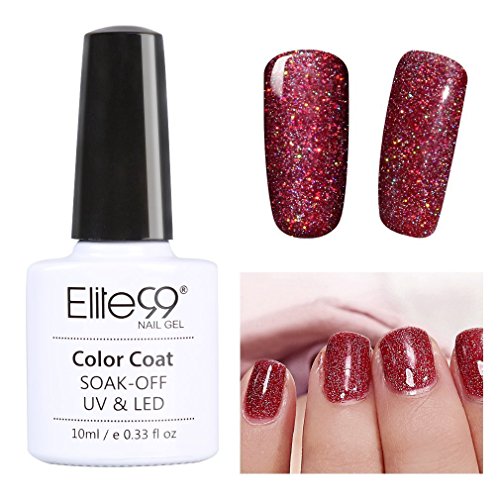 Elite99 Soak Off UV LED Gel Polish - Bling Neon Color Nail Varnish for Manicure & Pedicure - 10ML (3706) - Long Lasting Shine for Salon & Home Nail Art
