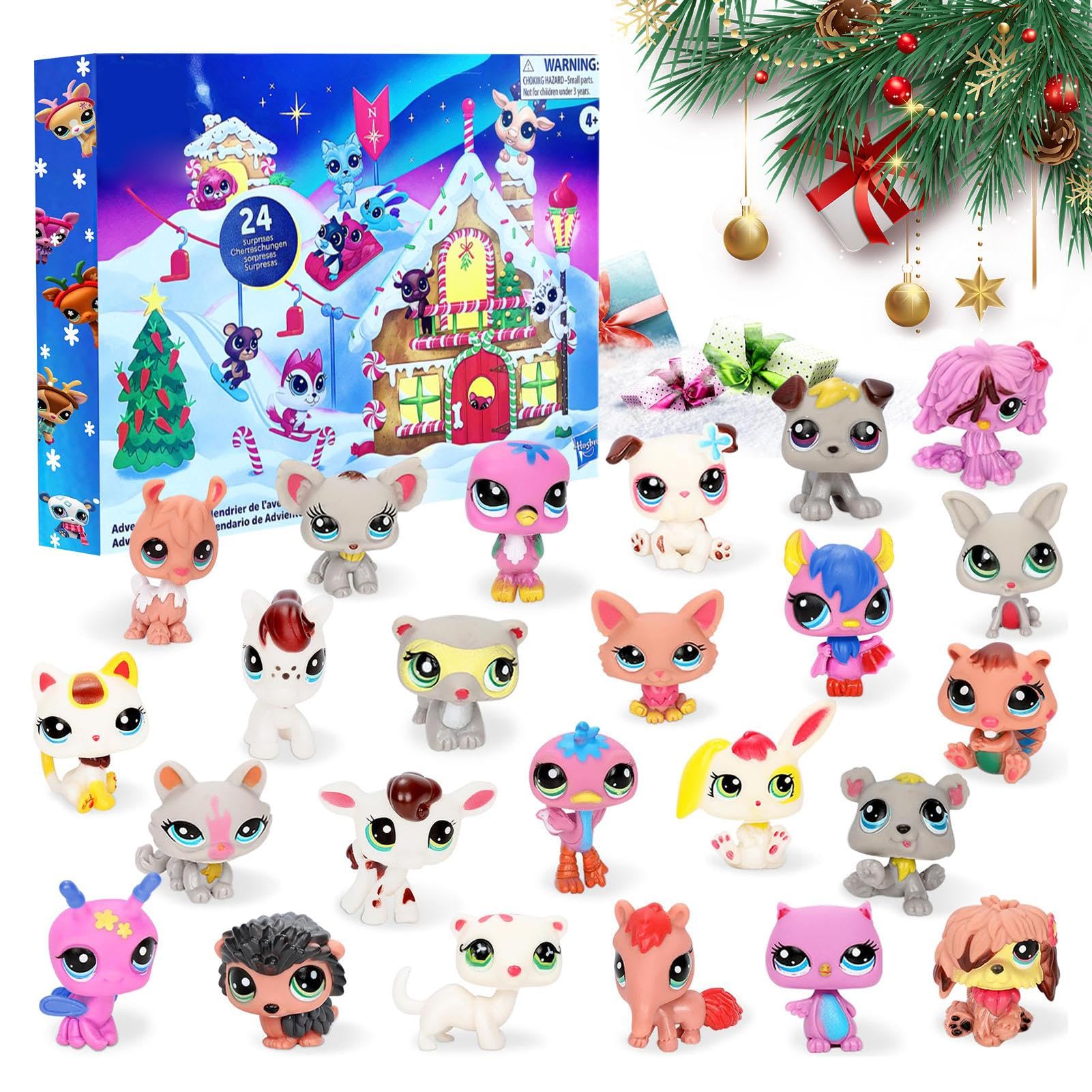 2024 Littlest Pet Shop Advent Calendar - Gen 7 LPS Countdown to Christmas with 24 Toy Figures | Holiday Gift for Kids & Collectors | Perfect for Christmas Countdown, Stocking Stuffers & Playtime Fun