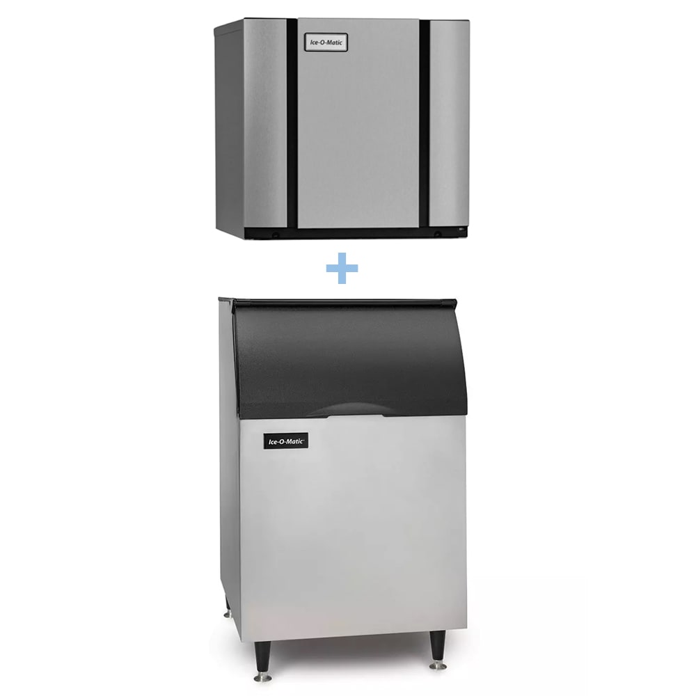 Commercial Ice Maker - Ice-O-Matic CIM0520FA/B55PS 561 lb Full Cube Ice Machine with 510 lb Storage Bin, Air Cooled, 115V - Perfect for Restaurants, Bars, and Catering Businesses
