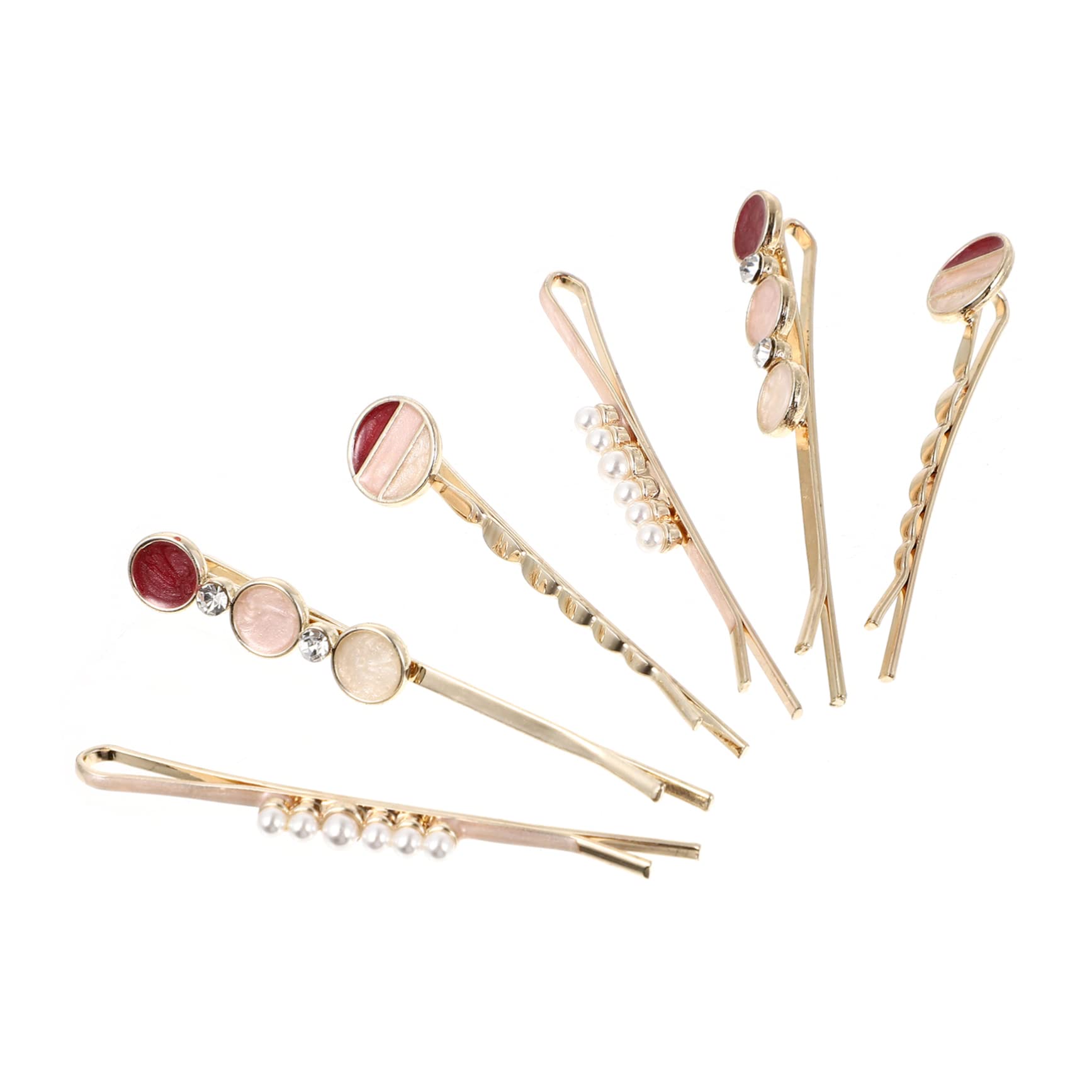 FOMIYES 6pcs Heart Hair Clips for Women - Alligator Hair Clips with Pearls, Metal Hair Barrettes for Girls & Teens - Perfect for Weddings, Parties & Everyday Hairstyles