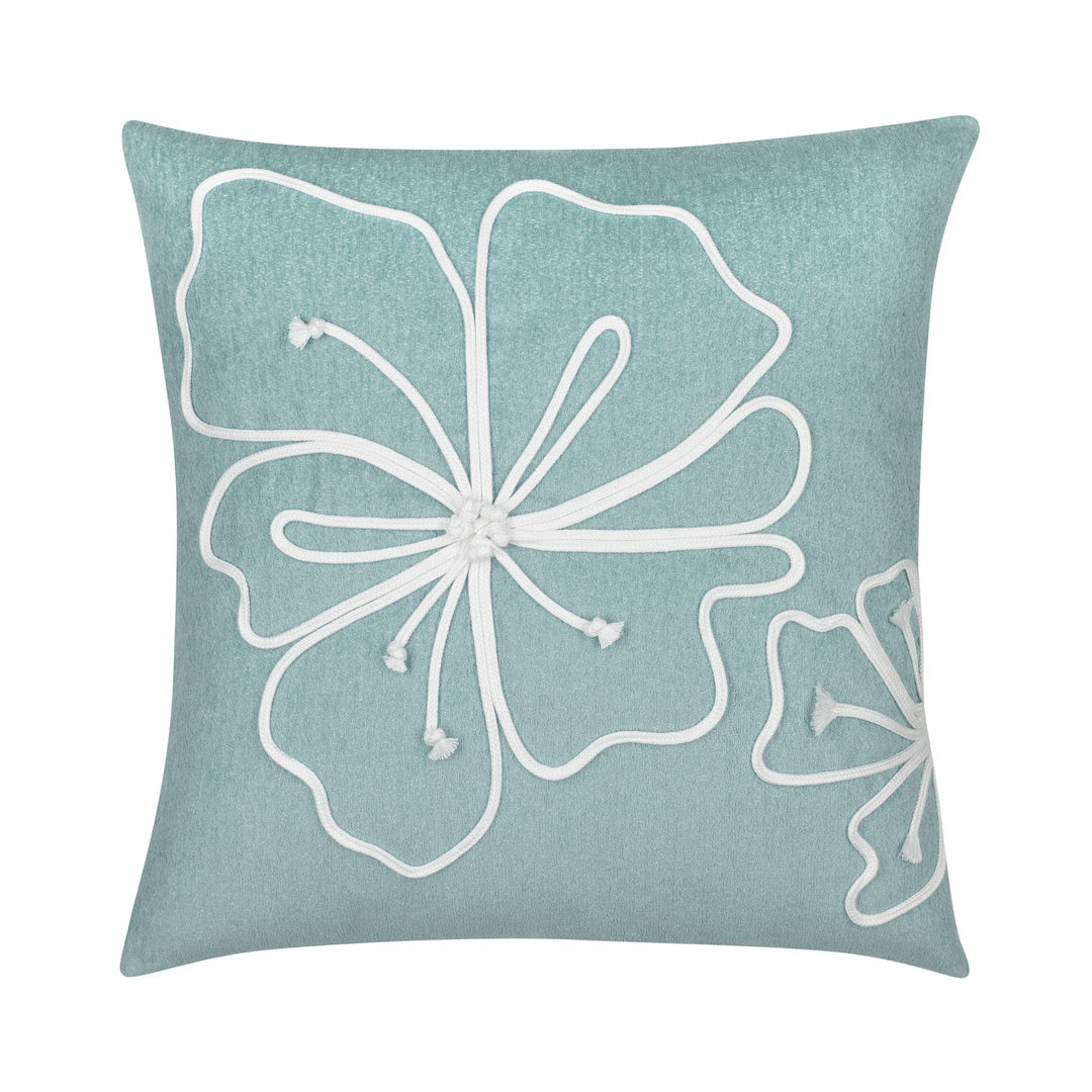 Premium Hibiscus Mist Indoor/Outdoor Decorative Square Pillow - Perfect for Sofa, Bed, Patio & Garden Decor