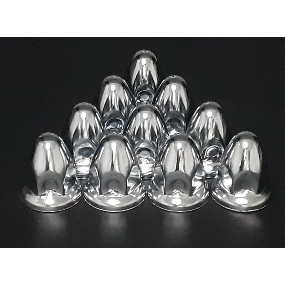 Fortpro 33mm x 2 1/4 Inch Chrome Plated Push On Nut Covers (10 Pack) - F247615 - Perfect for Automotive Wheel Lug Nut Protection & Customization