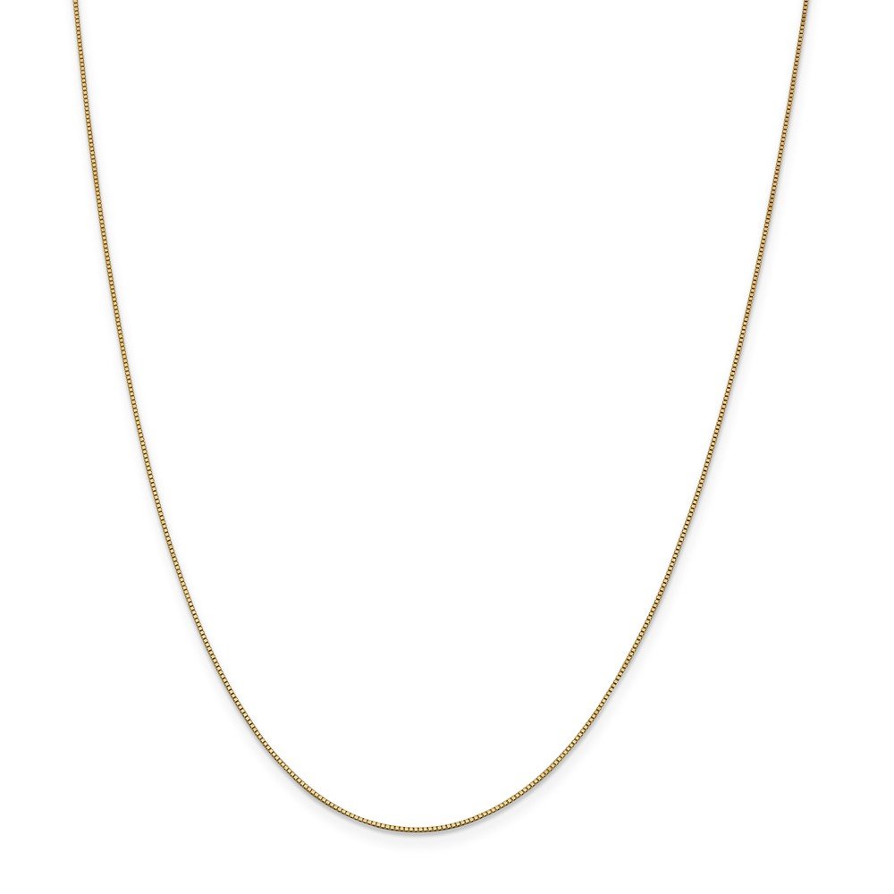 14K Yellow Gold 0.7mm Box Chain Necklace with Lobster Clasp - Diamond2Deal Fine Jewelry for Women - Perfect for Everyday Wear, Gifts & Special Occasions