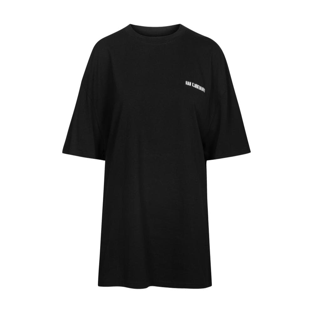 HAN KJOBENHAVN Boyfriend Tee - Black Logo Graphic T-Shirt for Women | Casual Streetwear Fashion Top | Perfect for Everyday Wear & Outings