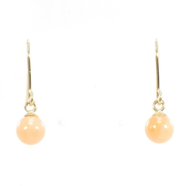 18K Yellow Gold Coral Earrings for Women - Elegant Handmade Dangle Earrings for Party, Wedding & Special Occasions