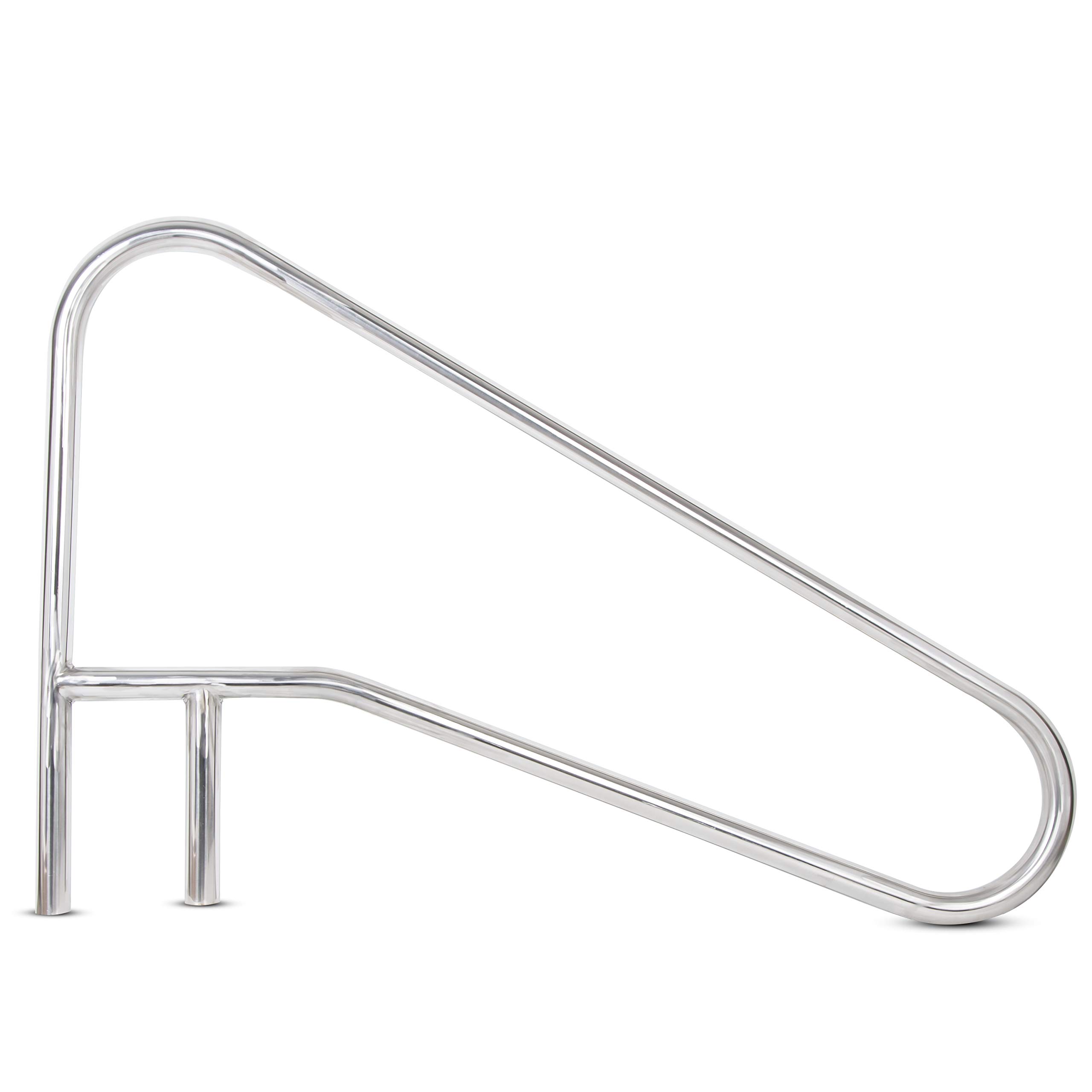 KUAFU 304 Stainless Steel Pool Handrail - Grab Rail & Bend Handle for Inground Swimming Pools | Slip-Resistant Safety Rail for Pool Stairs, Steps & Accessibility | Perfect for Elderly, Kids & ADA Compliance