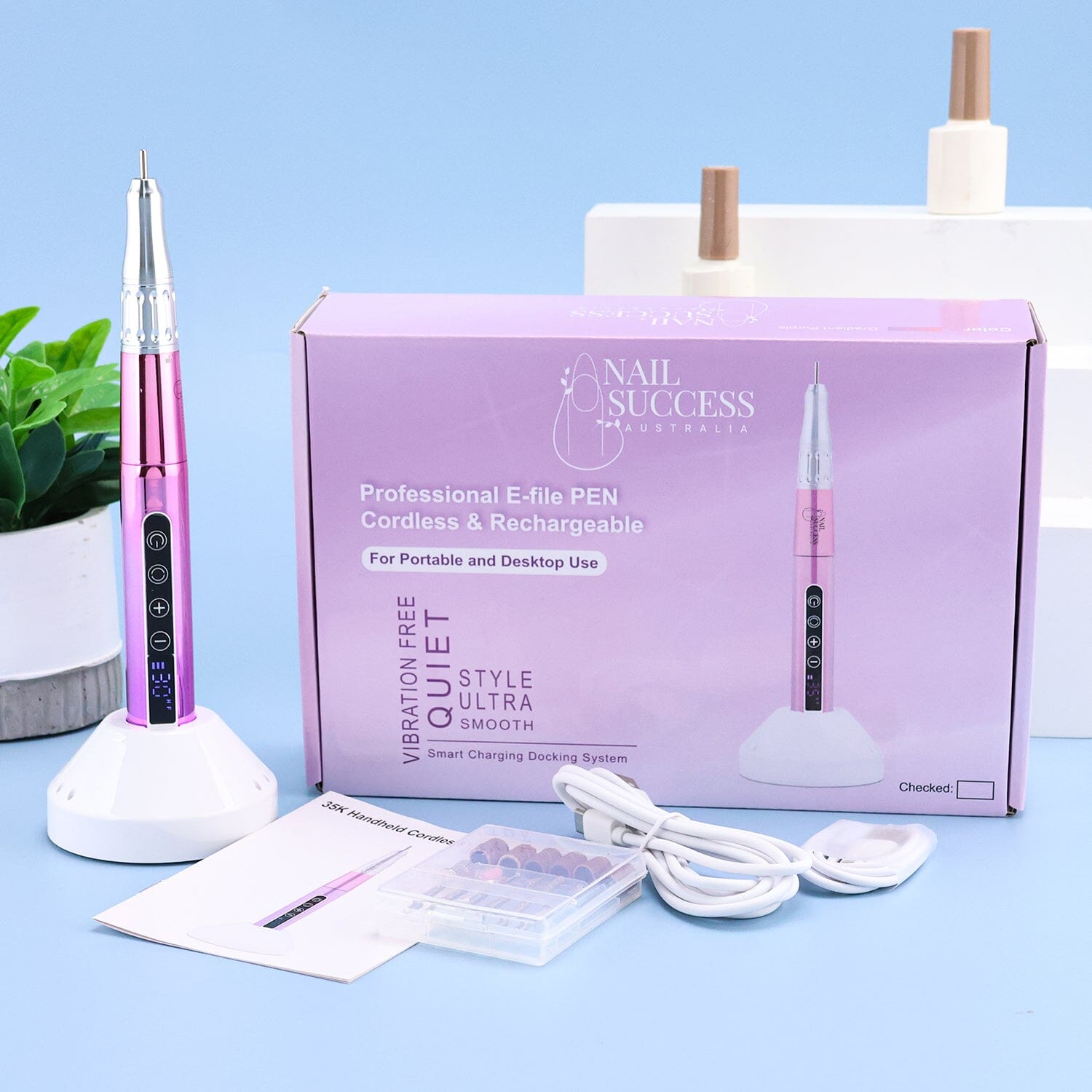 Professional Electric Nail File Pen - Cordless Rechargeable Manicure Tool for Salon & Home Nail Care - Perfect for Gel, Acrylic & Natural Nails
