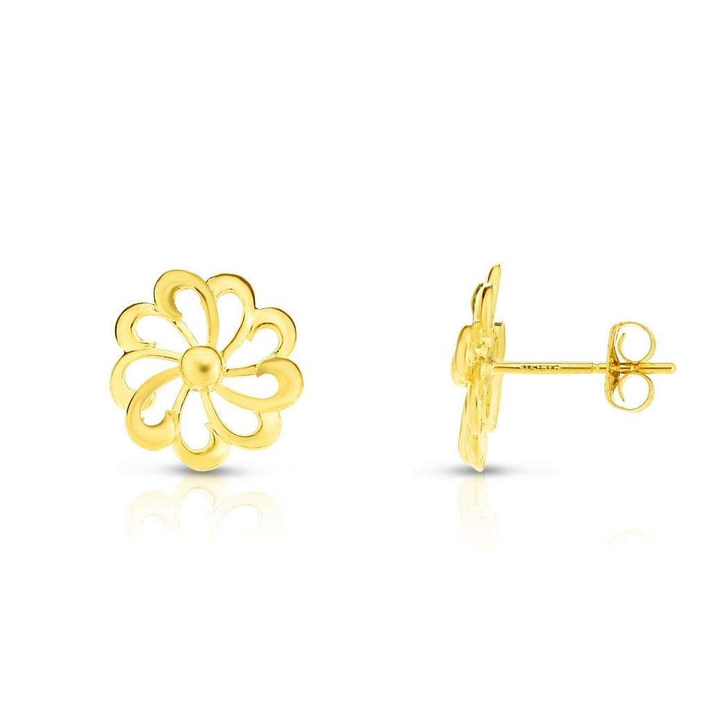 14K Gold Plated Yellow Finish Earrings with Push Back Clasp - Elegant Jewelry Gifts for Women, Perfect for Weddings, Parties & Everyday Wear