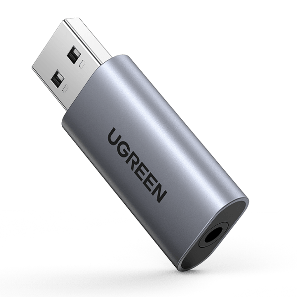UGREEN USB to 3.5mm Audio Jack Adapter - External Sound Card for PC/Laptop - Perfect for Gaming, Streaming & Music Listening