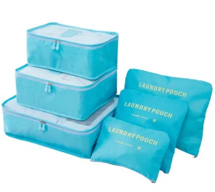 Premium Travel Packing Cubes Set - 4-Piece Lightweight Luggage Organizer Bags with Compression for Suitcases | Carry-On Essentials for Business Trips & Vacations | Blue Travel Accessories for Men & Women