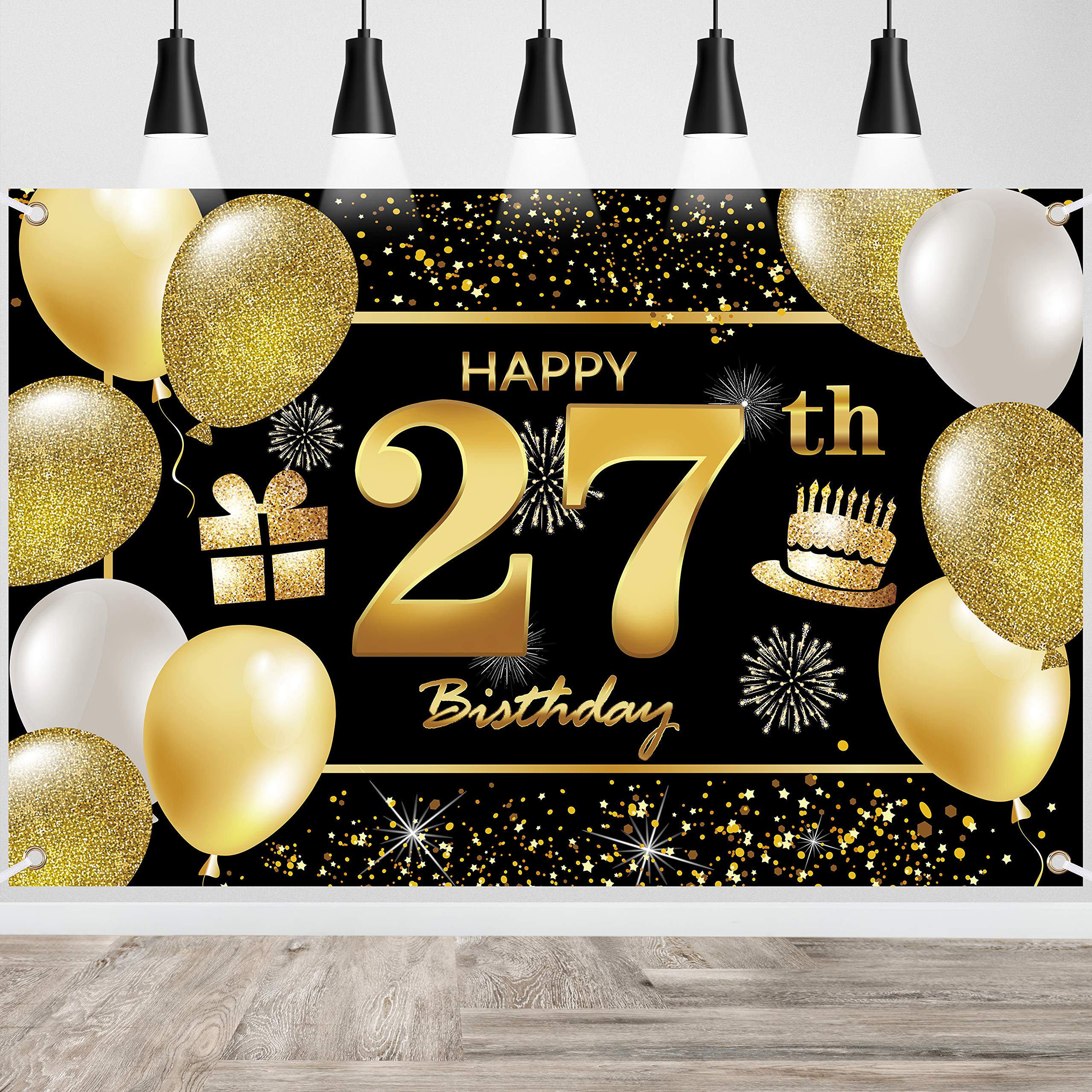 27th Happy Birthday Banner - Premium Birthday Decorations for Men, Party Supplies & Backdrop - Perfect for Indoor & Outdoor Celebrations, Photo Booths & Special Events