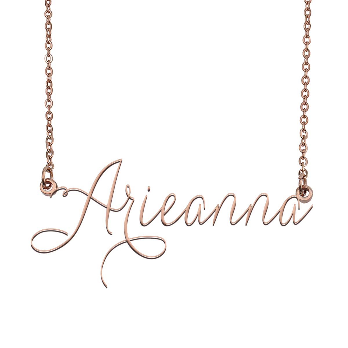 Personalized Rose Gold Name Necklace - Custom Name Plate Necklace with Engraved Name Tag - Perfect for Gifts, Anniversaries, and Everyday Wear