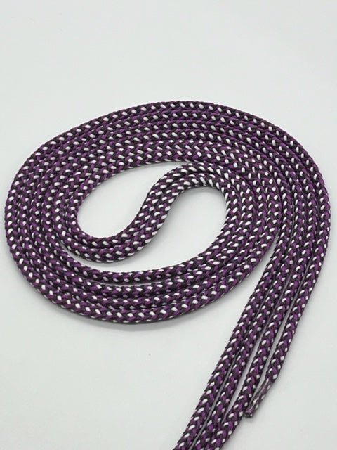 Vibrant Round Multi-Color Shoelaces - Eggplant Purple & White | Stylish Replacement Laces for Sneakers, Boots & Casual Shoes | Perfect for Fashion, Sports & Everyday Wear