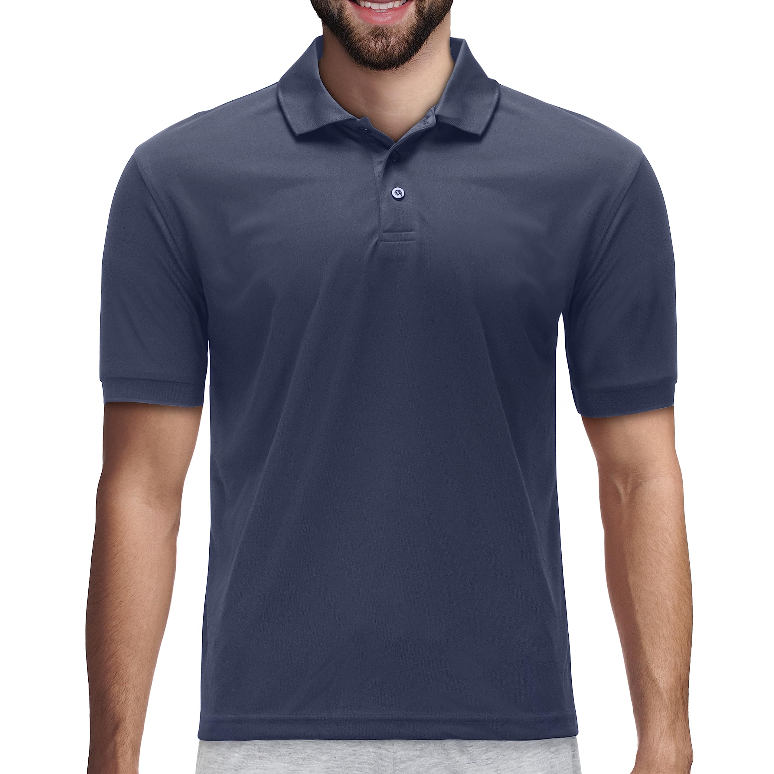 Premium Moisture-Wicking Men's Polo Shirt - Breathable & Quick-Dry Performance Golf & Casual Wear