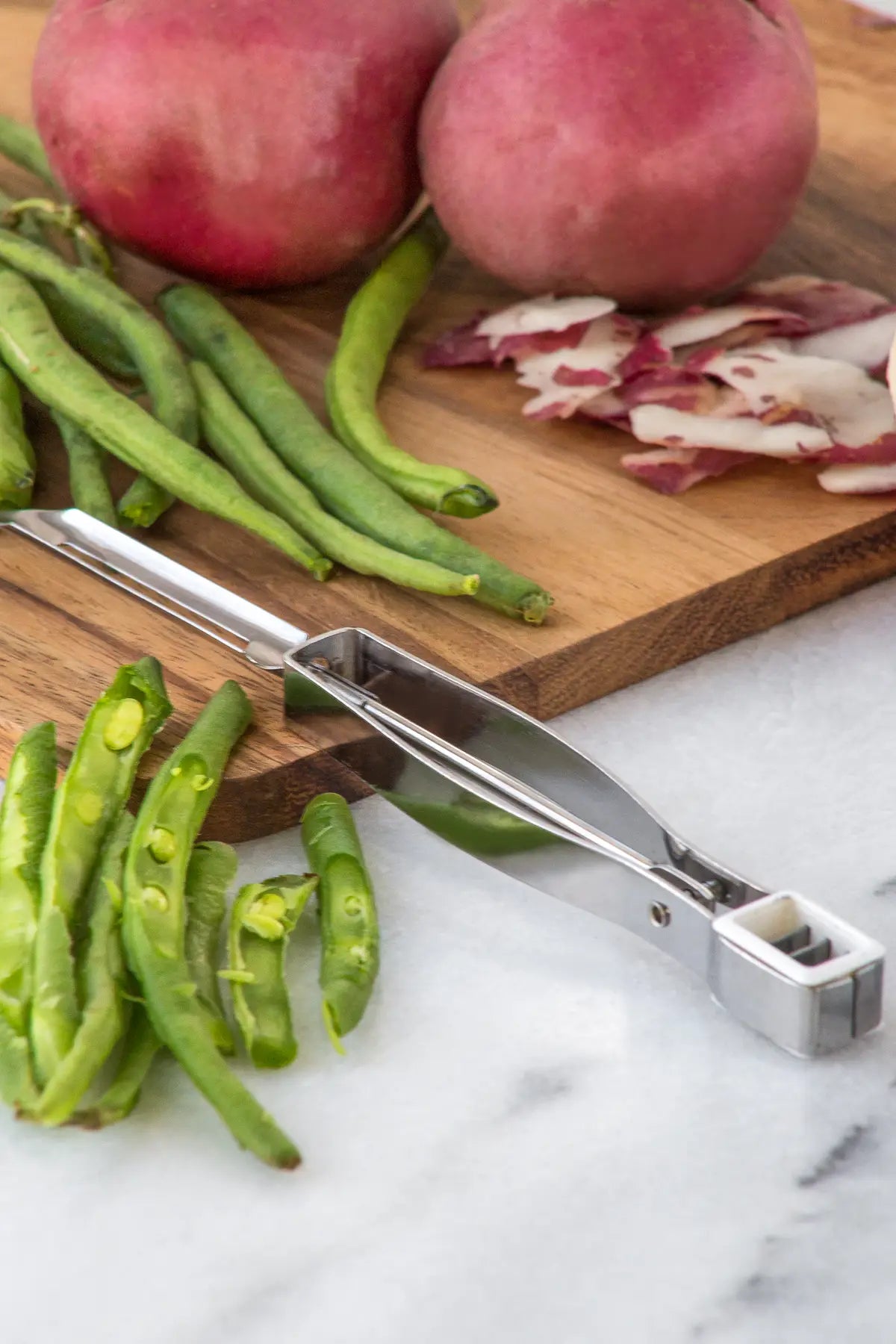 Premium Bean Slicer & Peeler - Efficient Vegetable Cutter for Green Beans, String Beans & More - Perfect for Meal Prep, Canning & Healthy Cooking