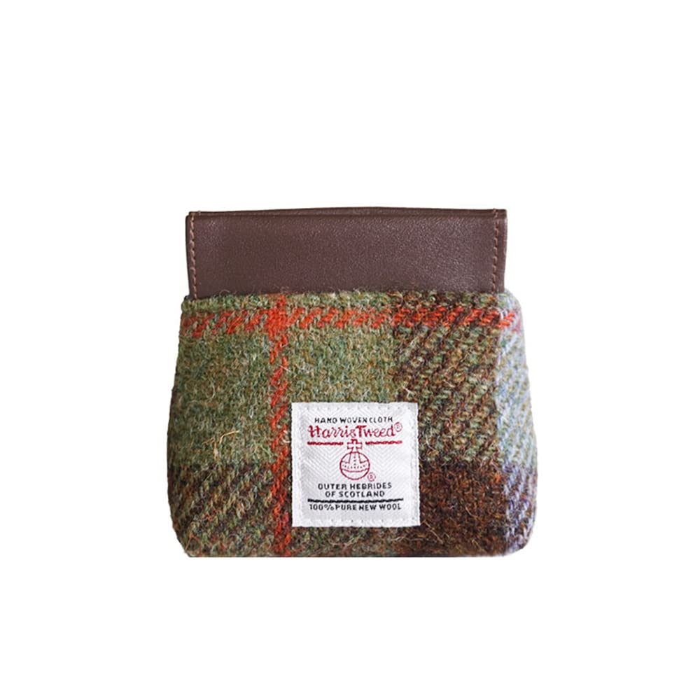 Harris Tweed Coin Purse & Lipstick Pouch - Wool PU Leather Portable Cosmetic Bag for Women (Amazon River Design) | Perfect for Travel, Everyday Essentials & Gift Giving