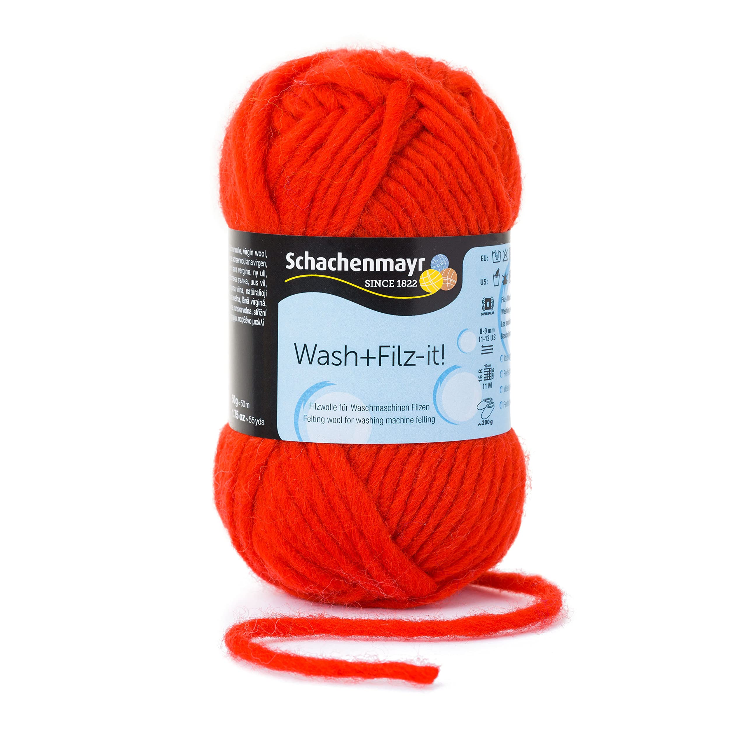Wash+Filz-it!! 00019 Red Felt Ball - Premium Wool Felt Balls for DIY Crafts, Home Decor, and Gift Wrapping - Perfect for Christmas Ornaments, Baby Mobiles, and Party Decorations