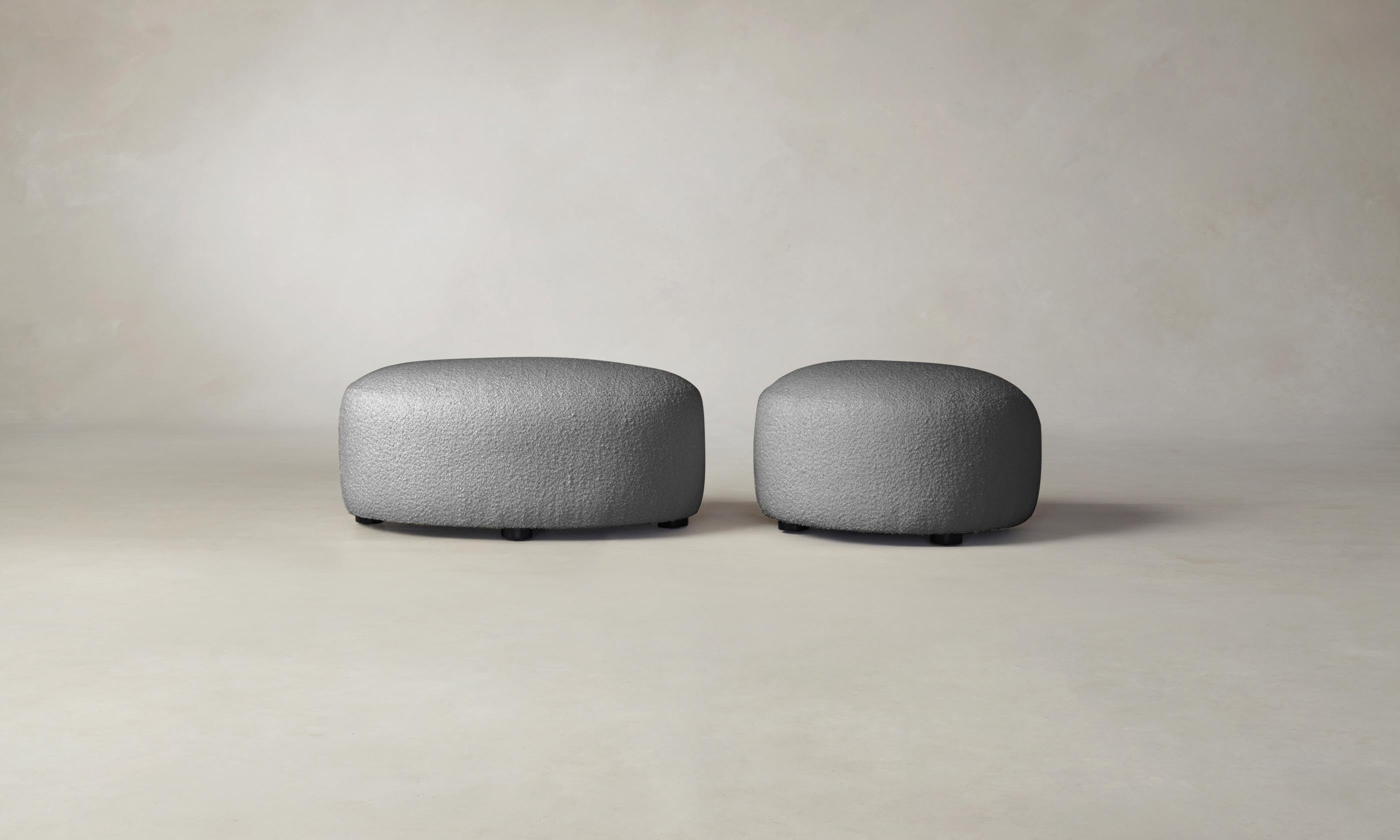 Stylish Chelsea Ottoman with Italian Bouclé Fabric & Waterfall Edge - Perfect for Living Room, Bedroom, or Office Decor