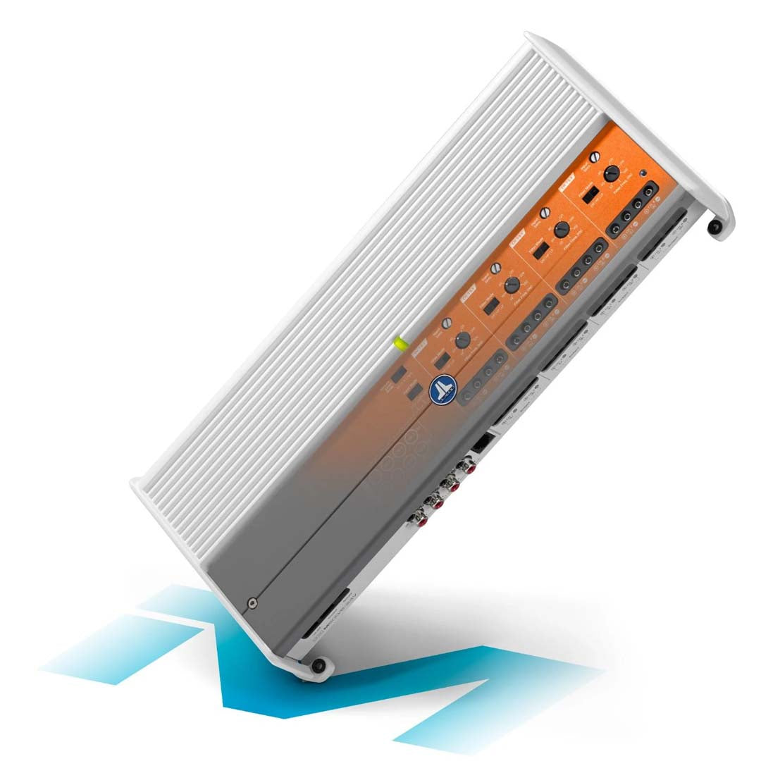 JL Audio M800/8 24V 8-Channel Marine Amplifier - 800W Class D Full Range Power for Boats & Watercraft - Perfect for Marine Audio Systems, Yachts, and Offshore Adventures
