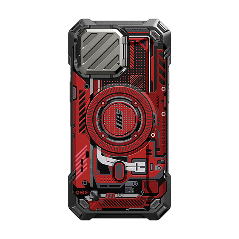 iPhone 15 Pro Max 6.7 Inch Unicorn Beetle MAG XT MagSafe Case - Red Circuit | Shockproof & Magnetic Protection | Perfect for Outdoor Adventures & Daily Use