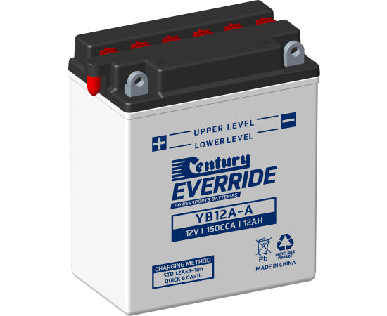 Century 12V 12Ah YB12A-A Motorcycle Battery - High Performance Powersports Battery for ATV, Scooter, Dirt Bike & More - Perfect for Off-Road Adventures & Daily Commuting
