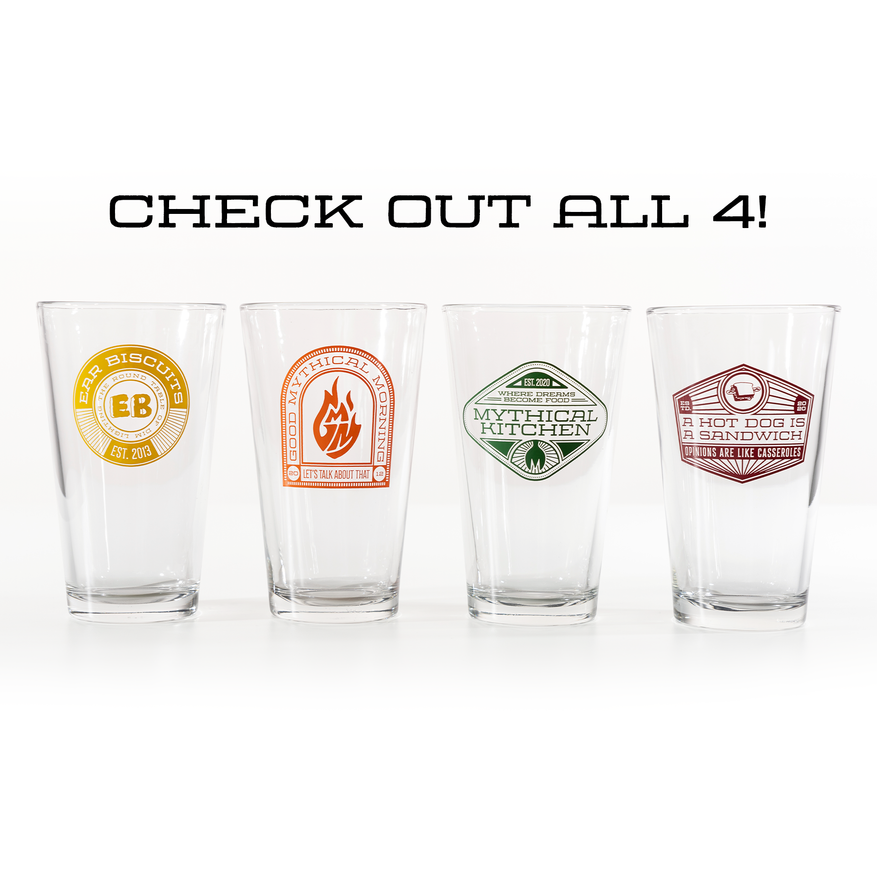 Good Mythical Morning Emblem Pint Glass - 16oz Beer Mug for Craft Beer, Cocktails & Home Bar Decor - Perfect for Fans, Collectors & Entertaining