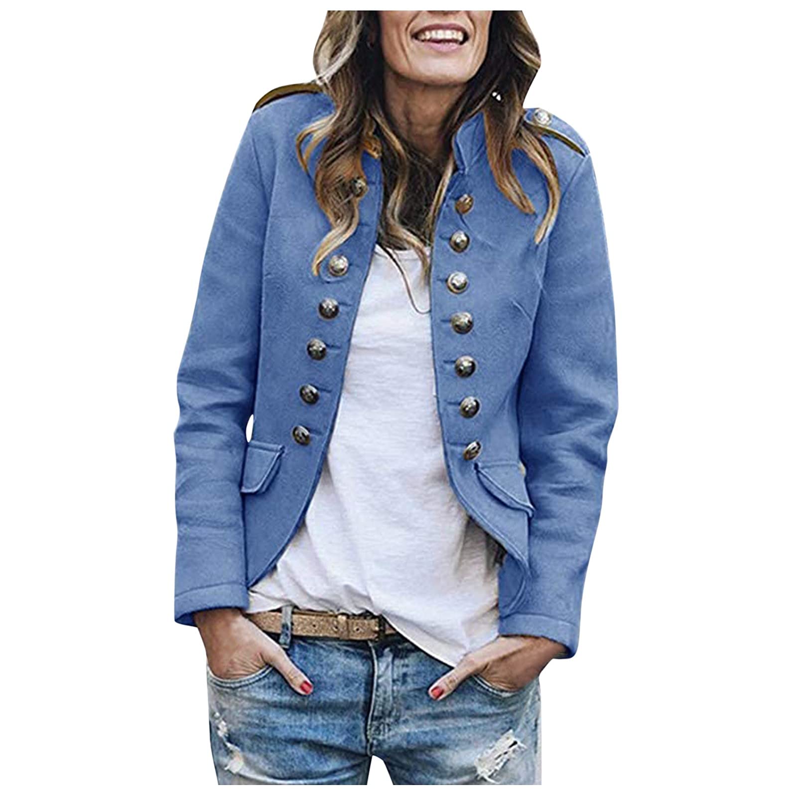 Oversized Women's Blazer - Open Front Lapel Jacket for Office & Casual Wear