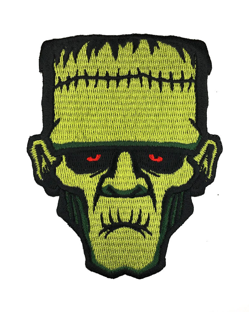 Frankenstein Monster Head Iron-On Patch - Halloween Costume DIY Accessory for Jackets, Bags & Hats - Horror Movie Cosplay & Gothic Fashion
