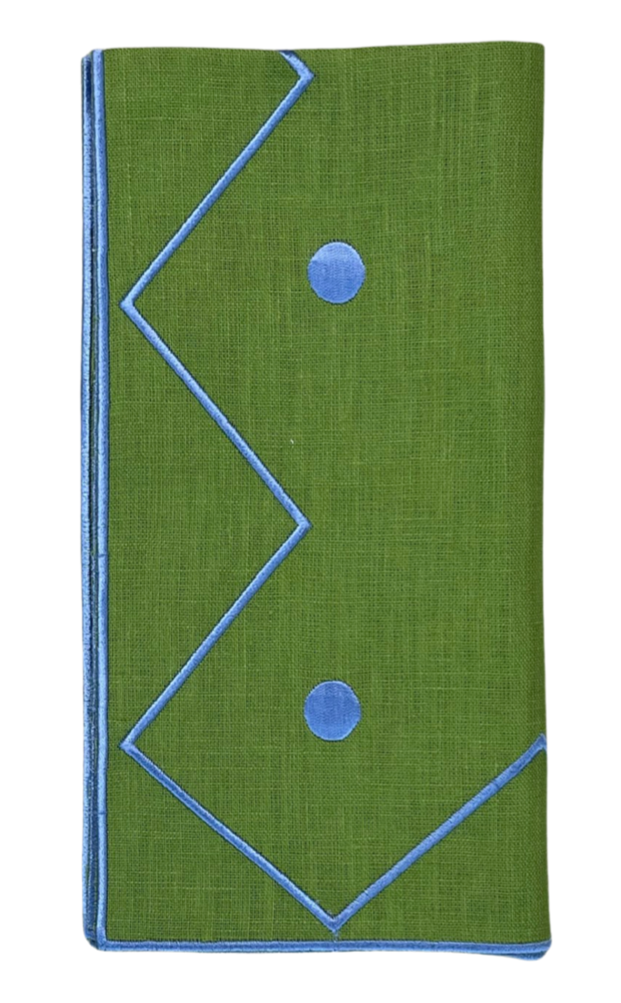 Eco-Friendly Green Zig Zag Paper Napkins - 100% Recycled, 20-Pack for Parties, Weddings & Everyday Use