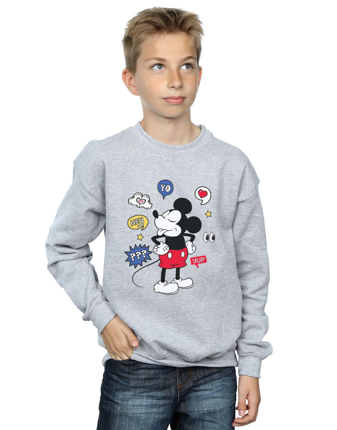 Disney Boys Mickey Mouse Graphic Hoodie with Tongue Out Design - Soft & Comfortable Pullover for Kids, Casual Wear, School, and Playdates