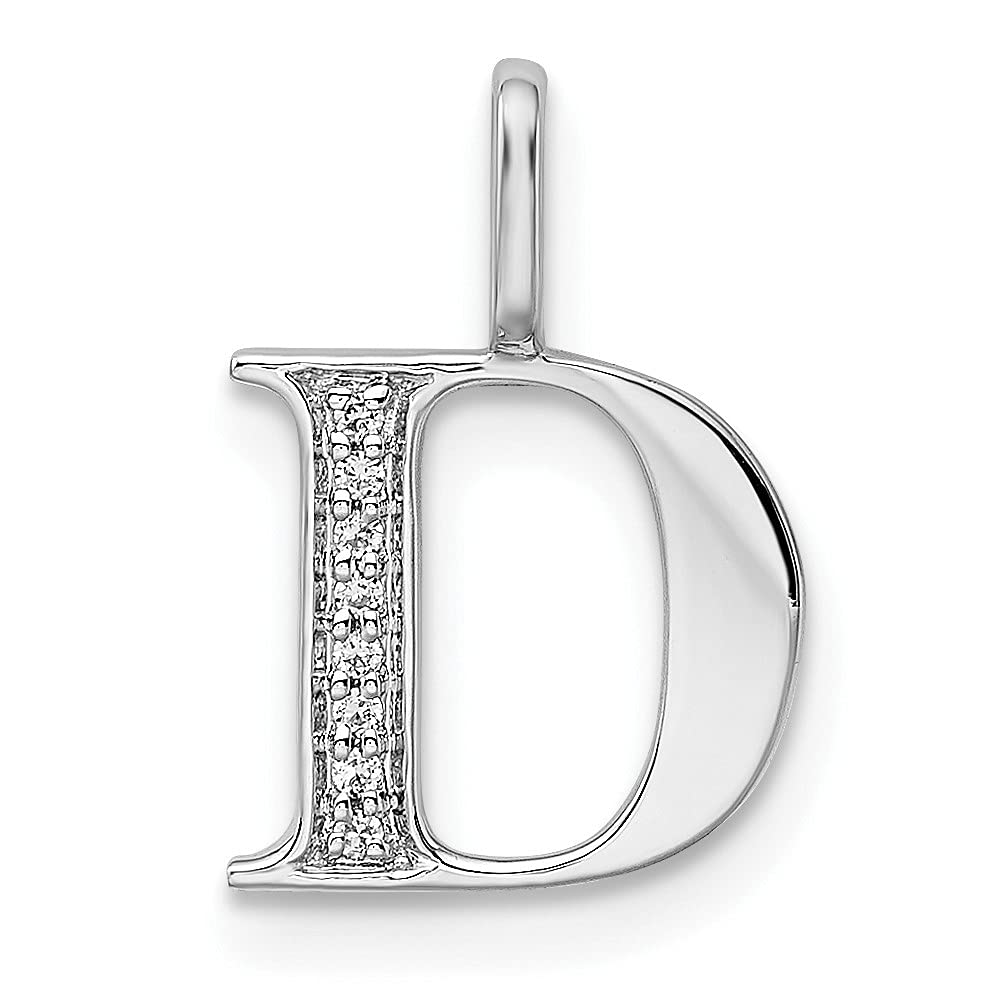 14K White Gold Diamond Letter D Initial Pendant Necklace for Women - Elegant Personalized Jewelry Gift for Birthday, Anniversary & Valentine's Day | Perfect for Layering & Everyday Wear