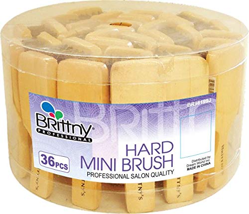 Brittny Hard Club Mini Hair Brush Set - 6 Pack for Detangling, Styling & Smoothing - Perfect for Travel, Gym & On-the-Go Hair Care
