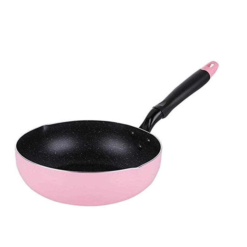 **GPPZM 26cm Pink Non-Stick Saucepan & Deep Frying Skillet - Induction Compatible Stainless Steel Wok for Stir-Frying, Sautéing, and Frying | Perfect for Home Cooking, Asian Cuisine & Healthy Meals**