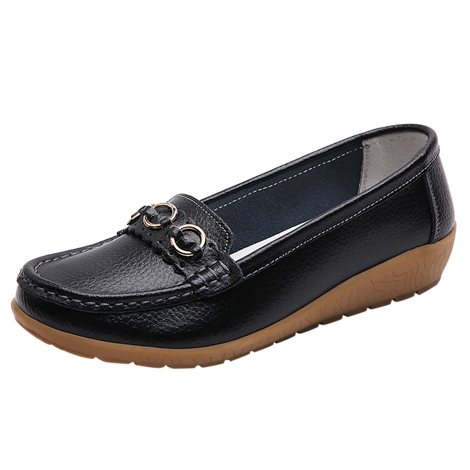 Women's Comfortable Leather Loafers - Slip On Walking Flats for Women - Soft Ballet Flats for Work, Travel & Everyday Wear
