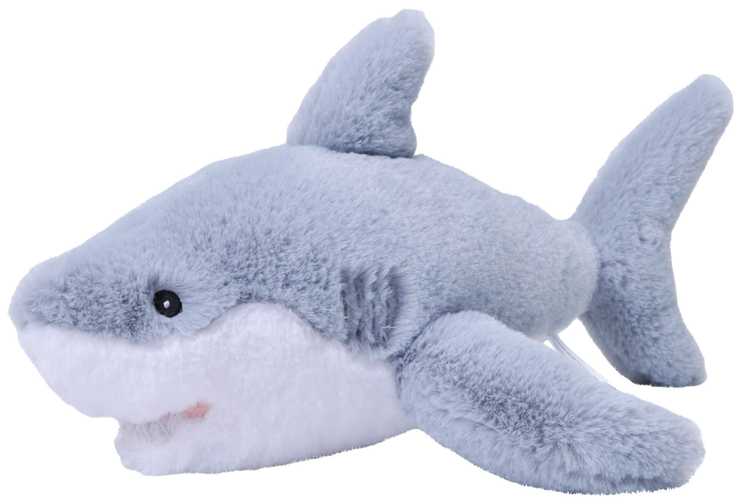EcoKins Great White Shark Plush Toy - Soft & Cuddly Ocean Animal Stuffed Animal for Kids, Perfect for Bedtime, Nursery Decor & Marine Life Education