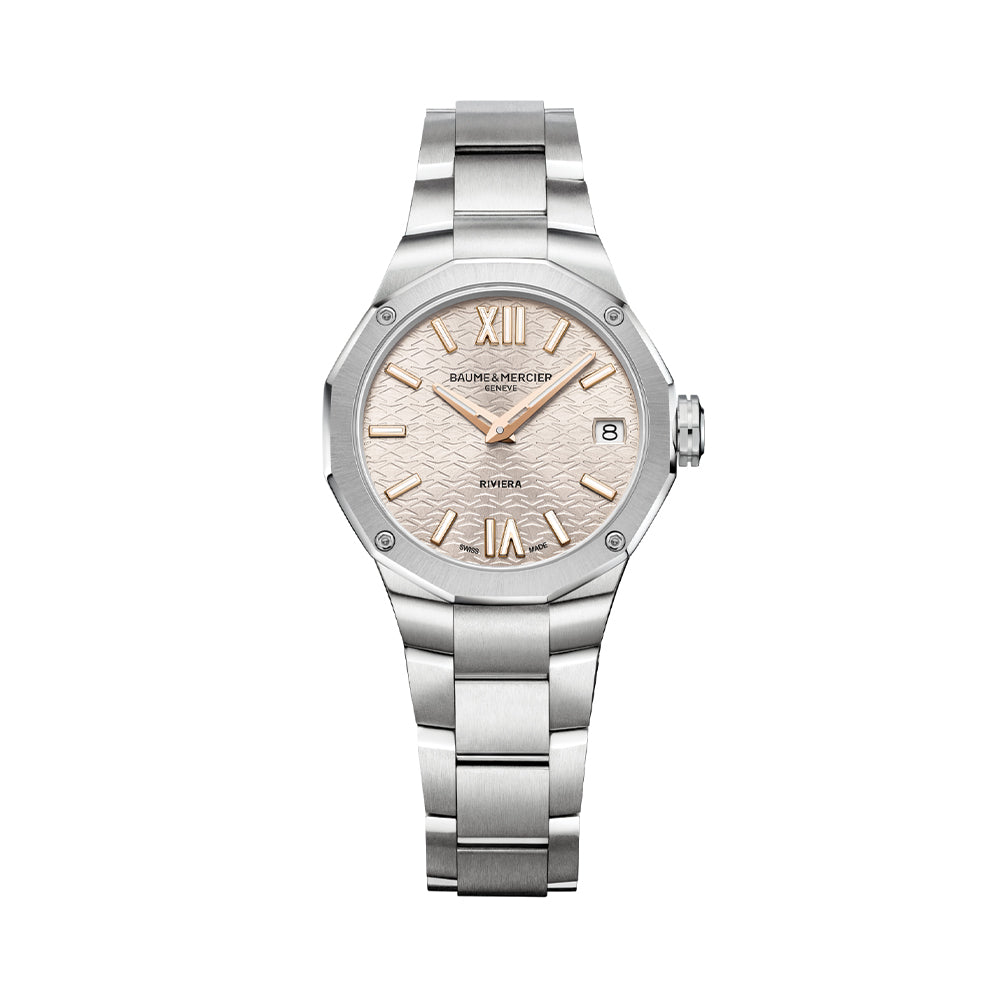 Riviera Quartz 33mm Grey Stainless Steel Watch for Women - Elegant Bracelet Design - Perfect for Office, Party & Everyday Wear