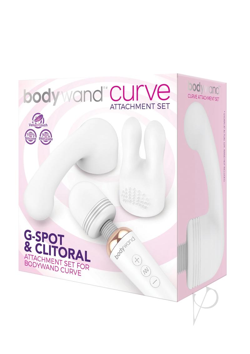 Bodywand Curve Silicone G Spot and Clitoral Stimulator Attachment Set - White | Dual Pleasure Massager for Women | Perfect for Solo Play & Couples Intimacy