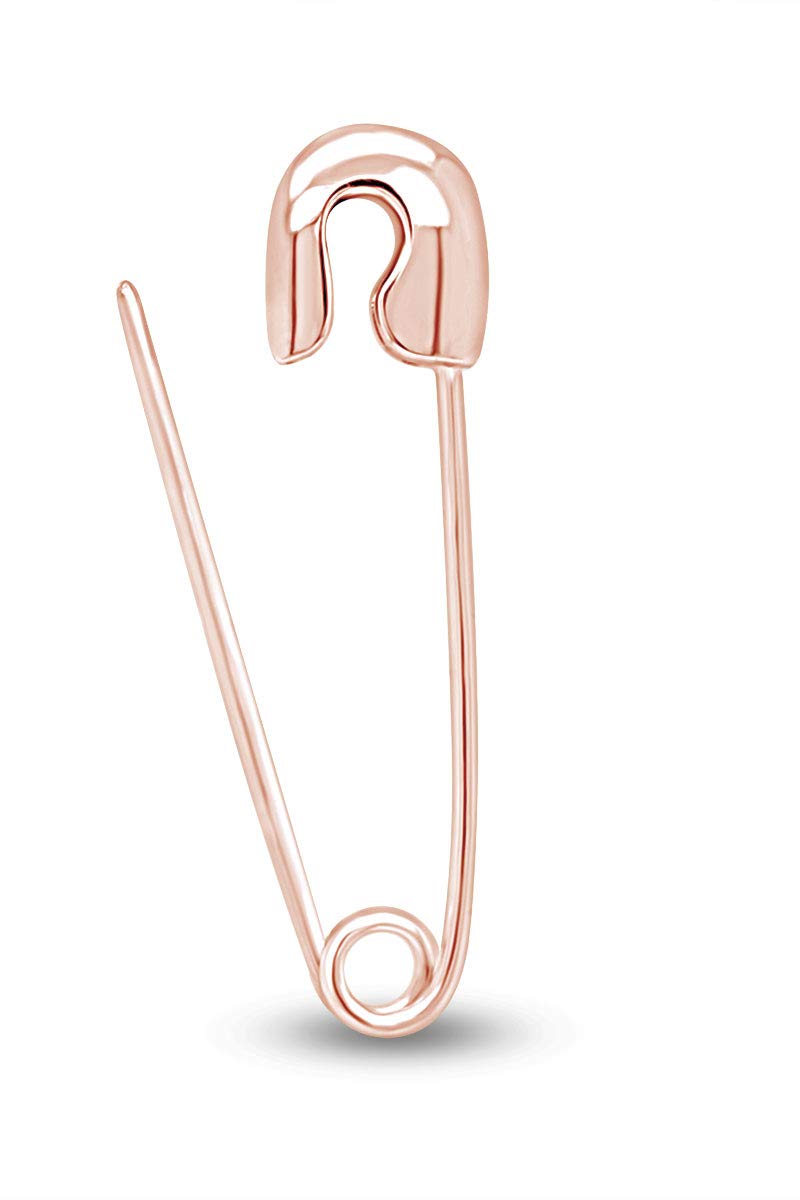 10k Solid Gold Safety Pin Earrings for Women - Minimalist Single Stud Earrings, Dainty Jewelry Gift for Her, Mother, Wife - Perfect for Everyday Wear, Casual Outfits & Special Occasions